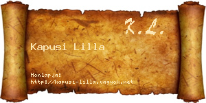 Kapusi Lilla névjegykártya
